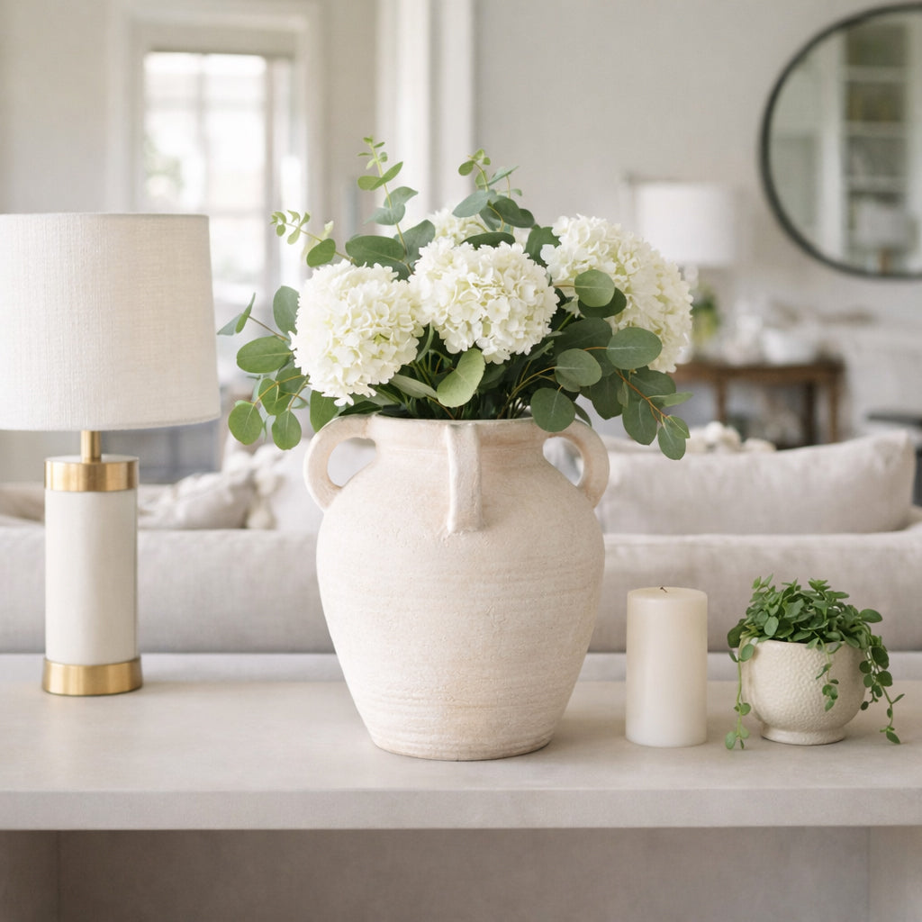 Skyelake White Vase — 12″ — additional view