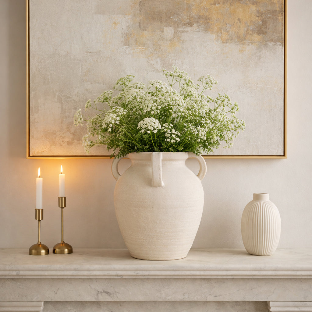 Skyelake White Vase — 12″ — additional view