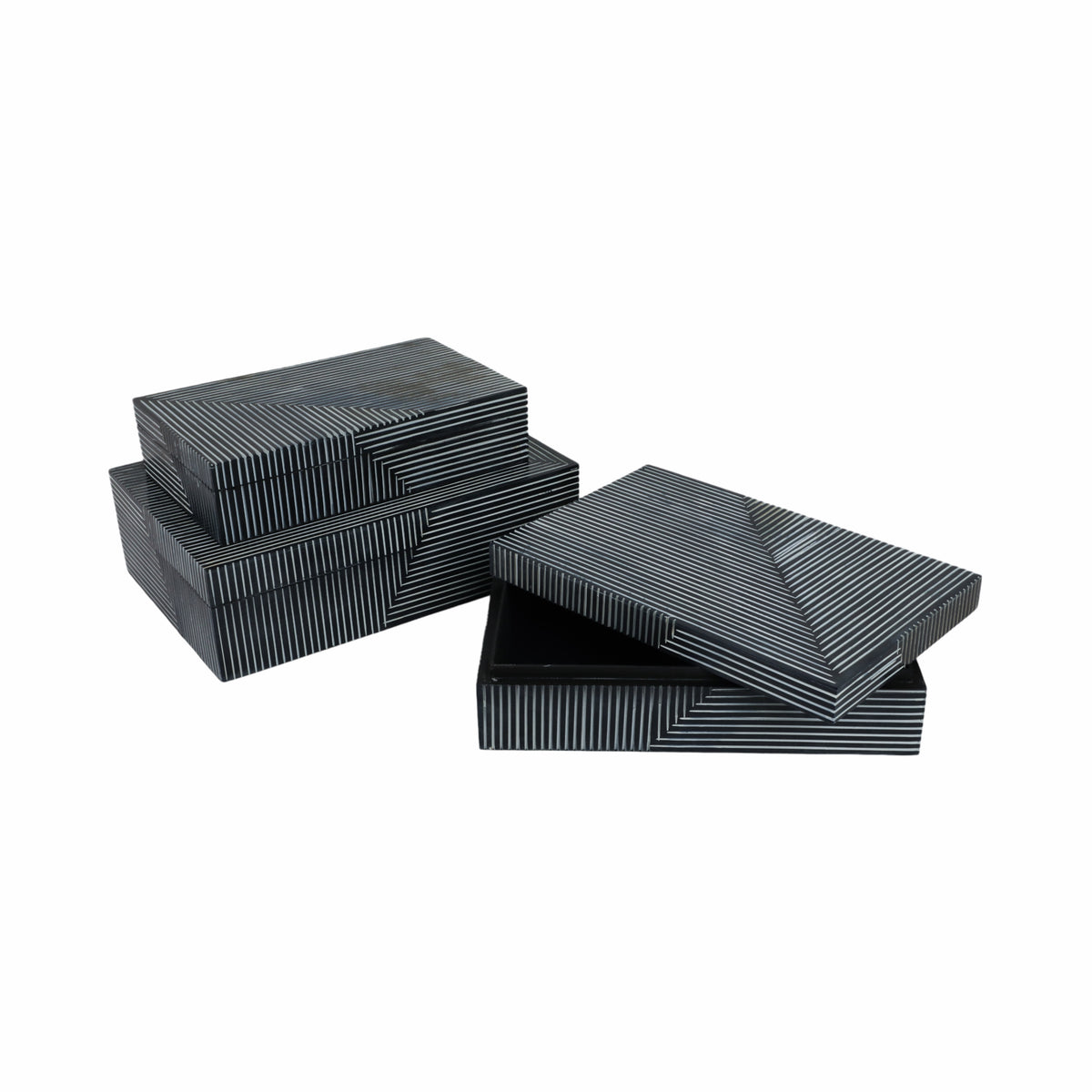 Hensonshaw Set of 3 Blue Boxes — 4″ — additional view