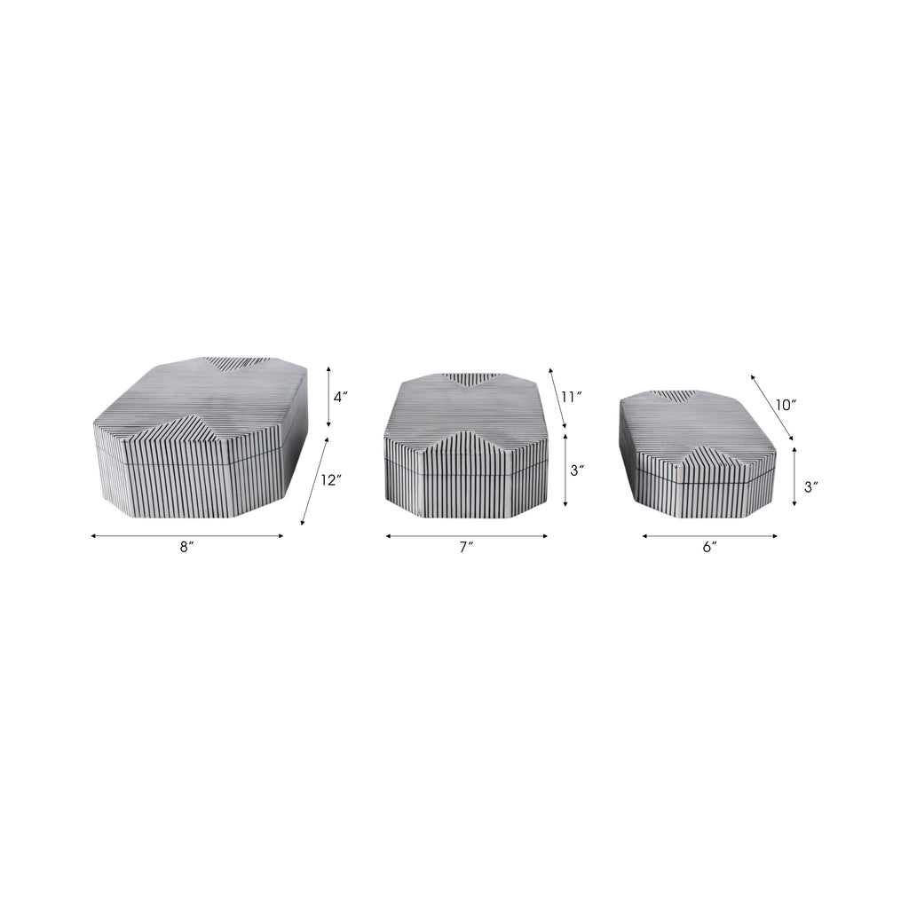 Oriondale Set of 3 White Boxes — 4″ — additional view