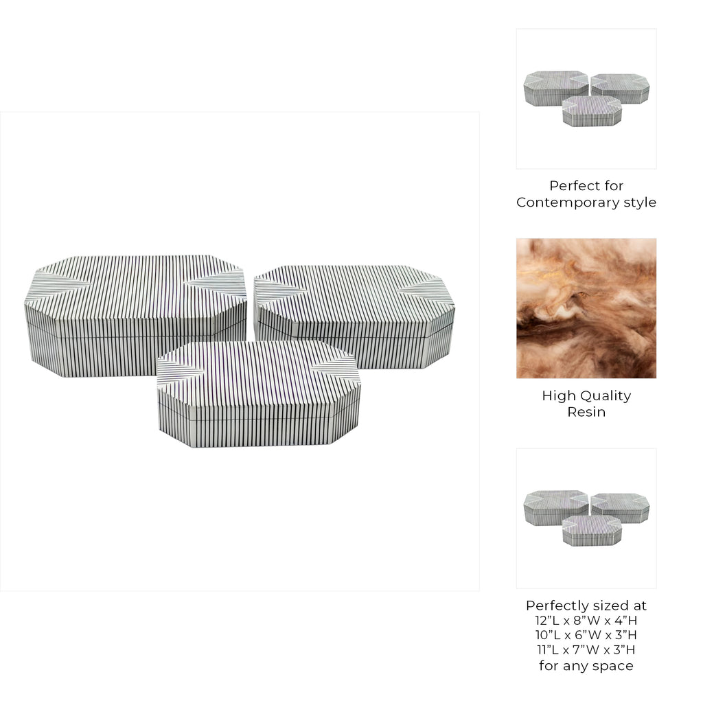 Oriondale Set of 3 White Boxes — 4″ — additional view