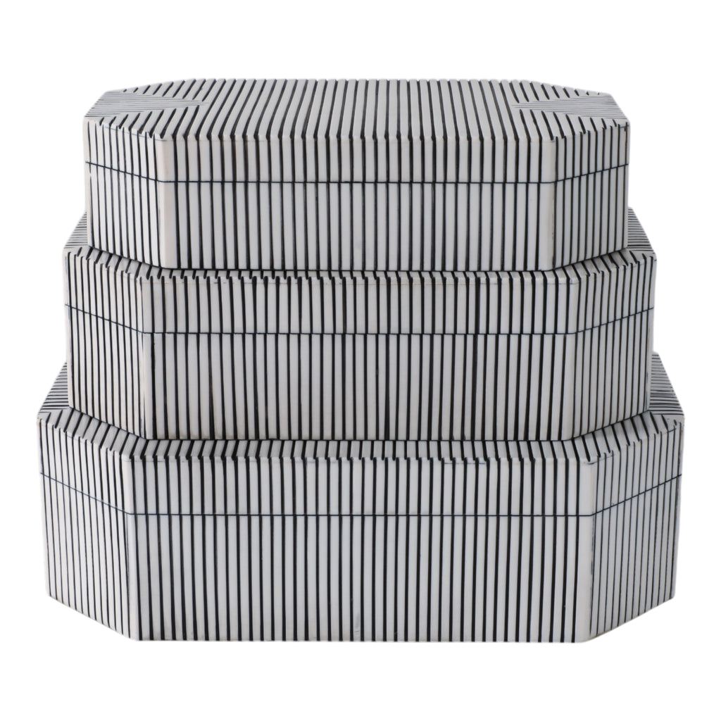 Oriondale Set of 3 White Boxes — 4″ — additional view