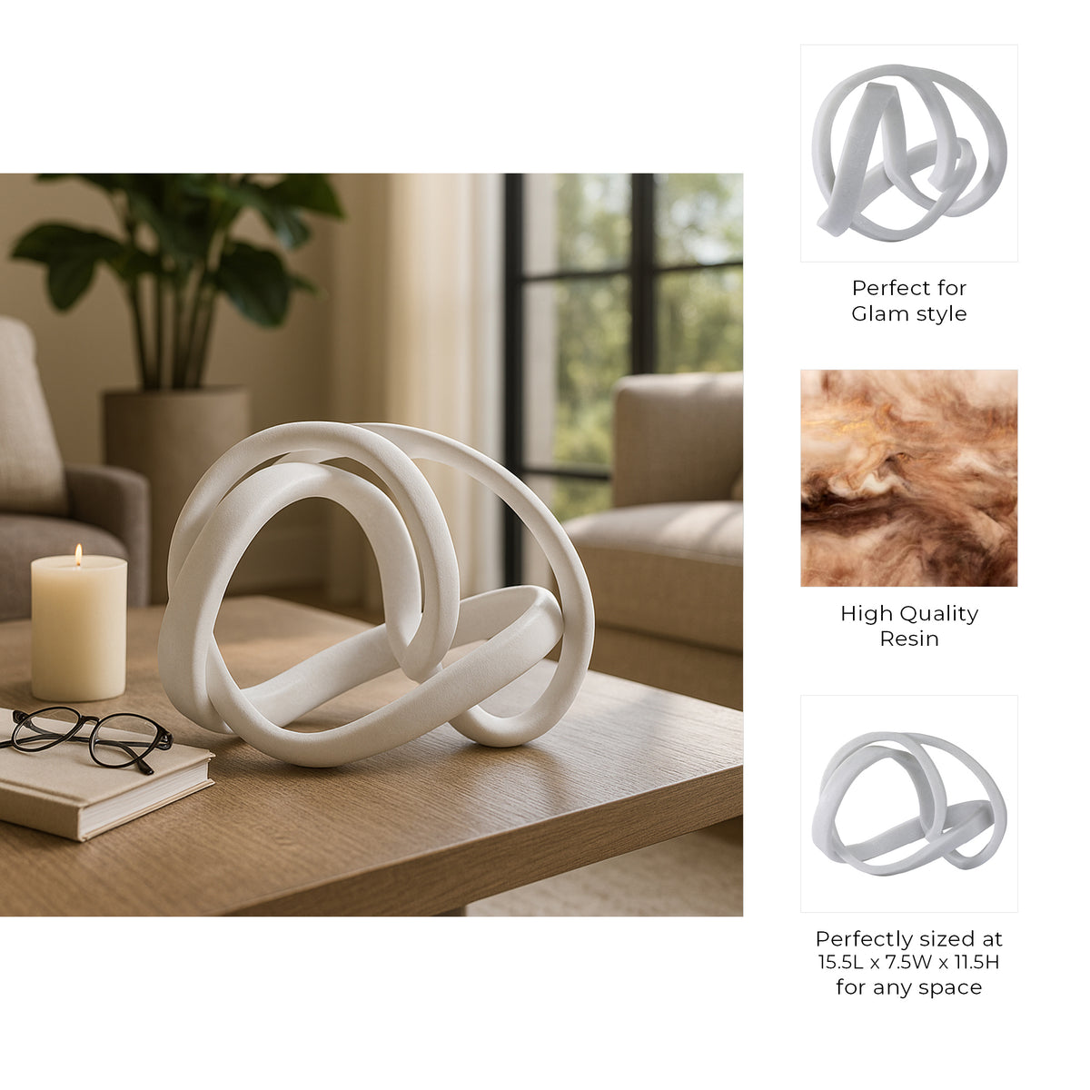 Griffindale White Decor — 12″ — additional view