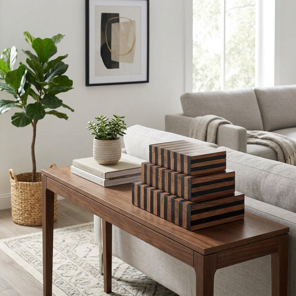Dempseyburn Set of 3 Brown Boxes — 4″ — additional view