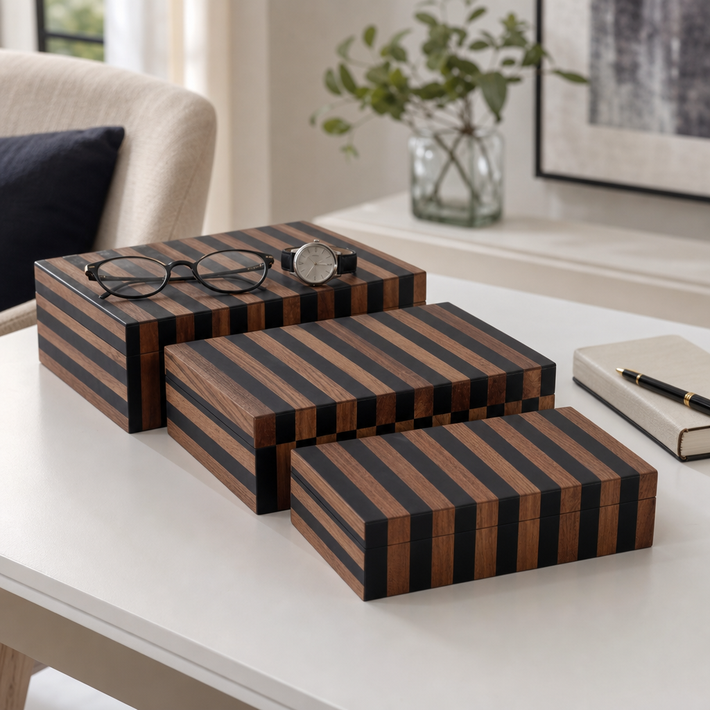 Dempseyburn Set of 3 Brown Boxes — 4″ — additional view