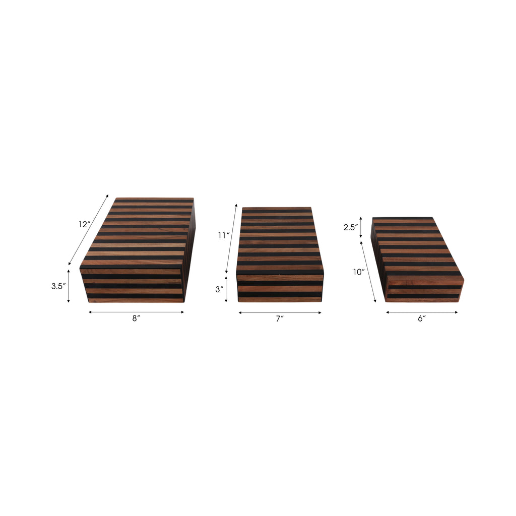 Dempseyburn Set of 3 Brown Boxes — 4″ — additional view