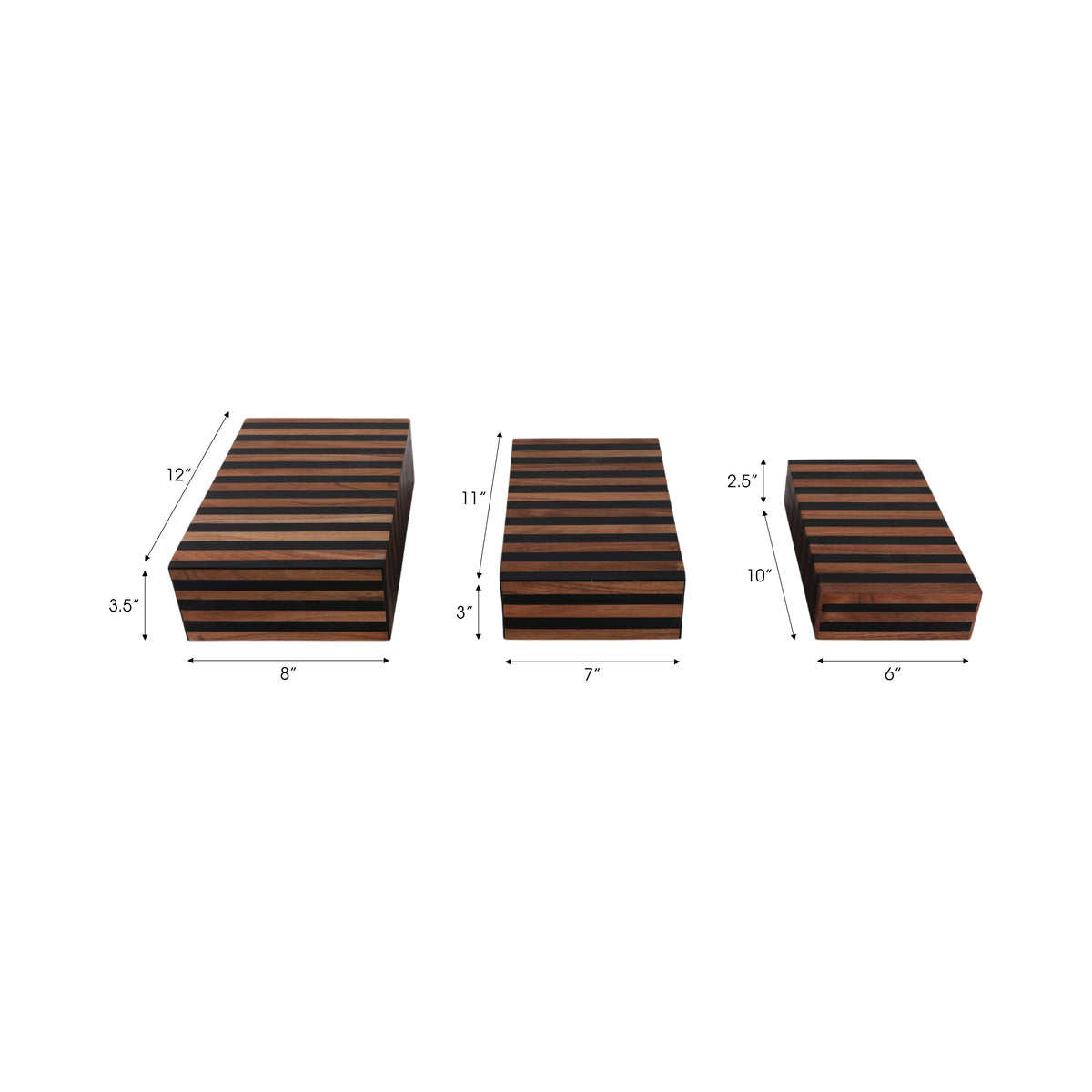Dempseyburn Set of 3 Brown Boxes — 4″ — additional view
