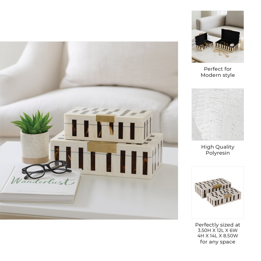 Chloeton Set of 2 Brown Boxes — 5″ — additional view