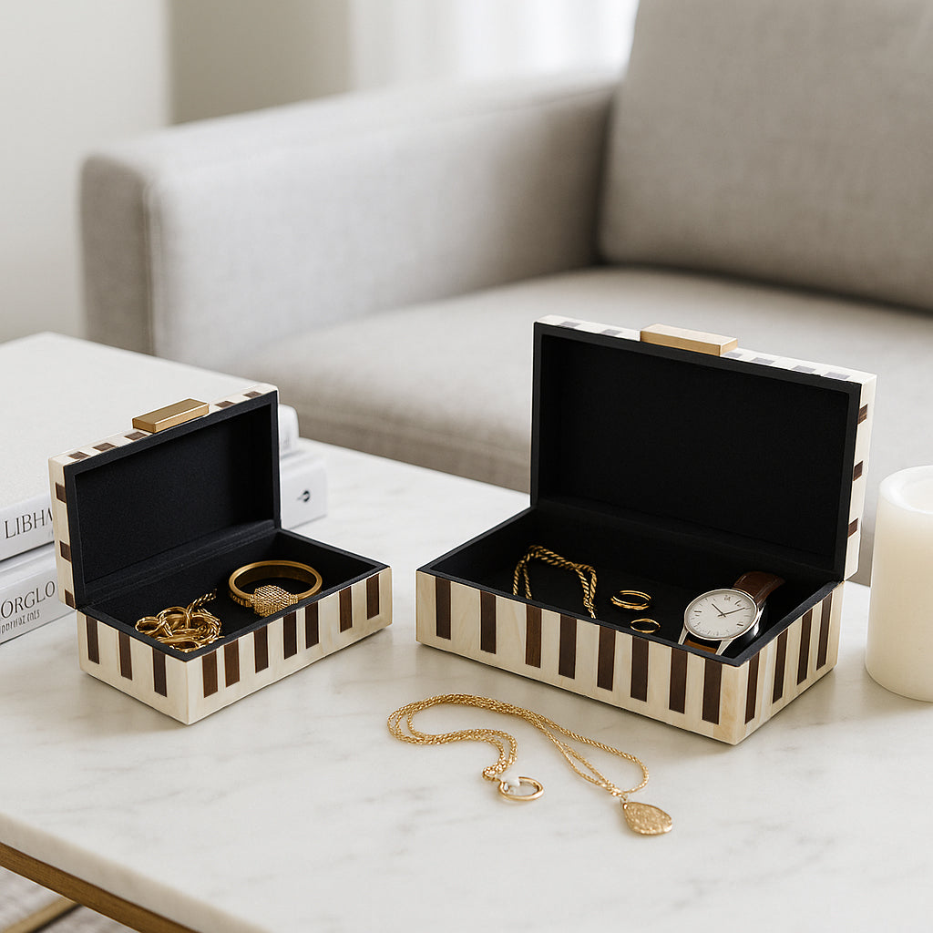 Chloeton Set of 2 Brown Boxes — 5″ — additional view