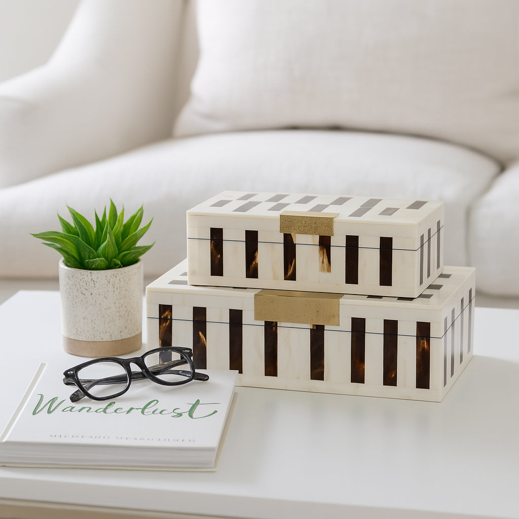 Chloeton Set of 2 Brown Boxes — 5″ — additional view