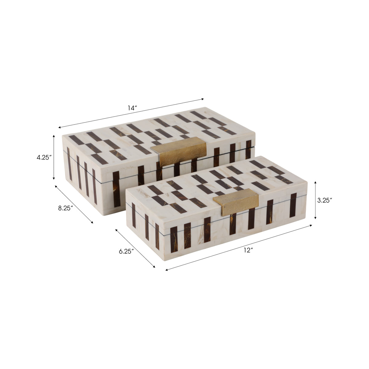 Chloeton Set of 2 Brown Boxes — 5″ — additional view