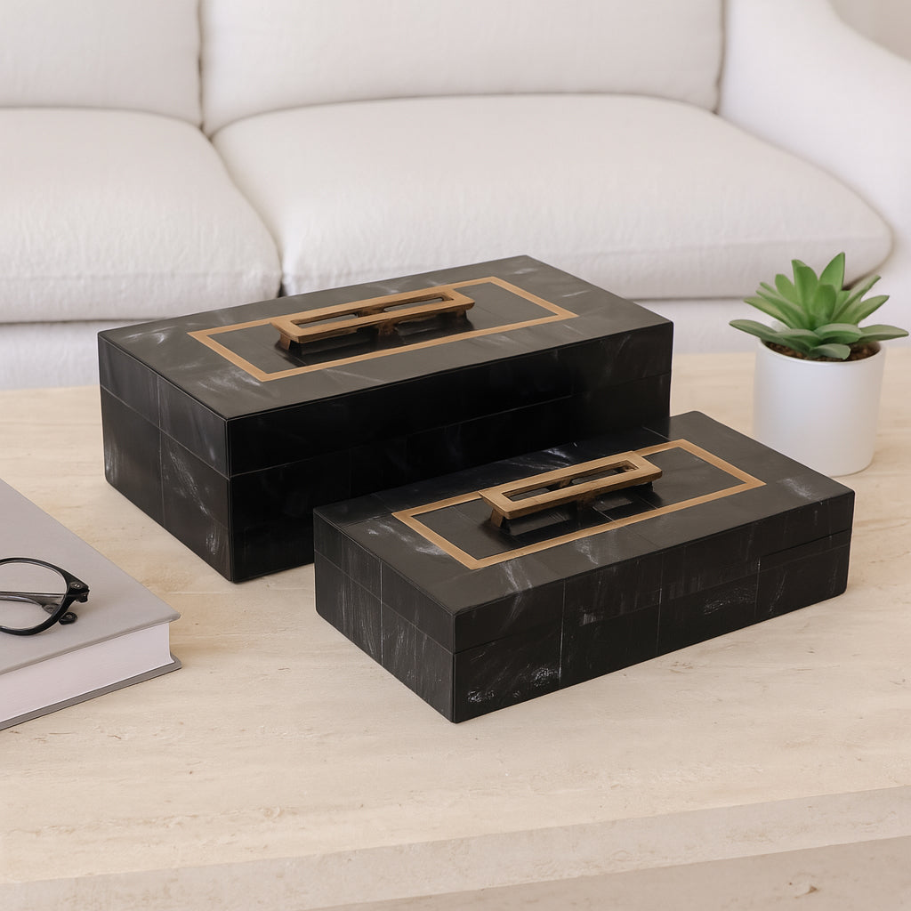 Fargoham Set of 2 Black Boxes — 5″ — additional view