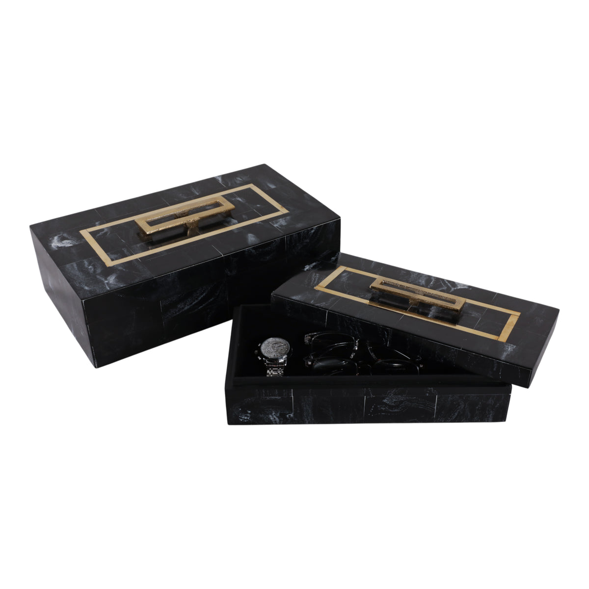Fargoham Set of 2 Black Boxes — 5″ — additional view