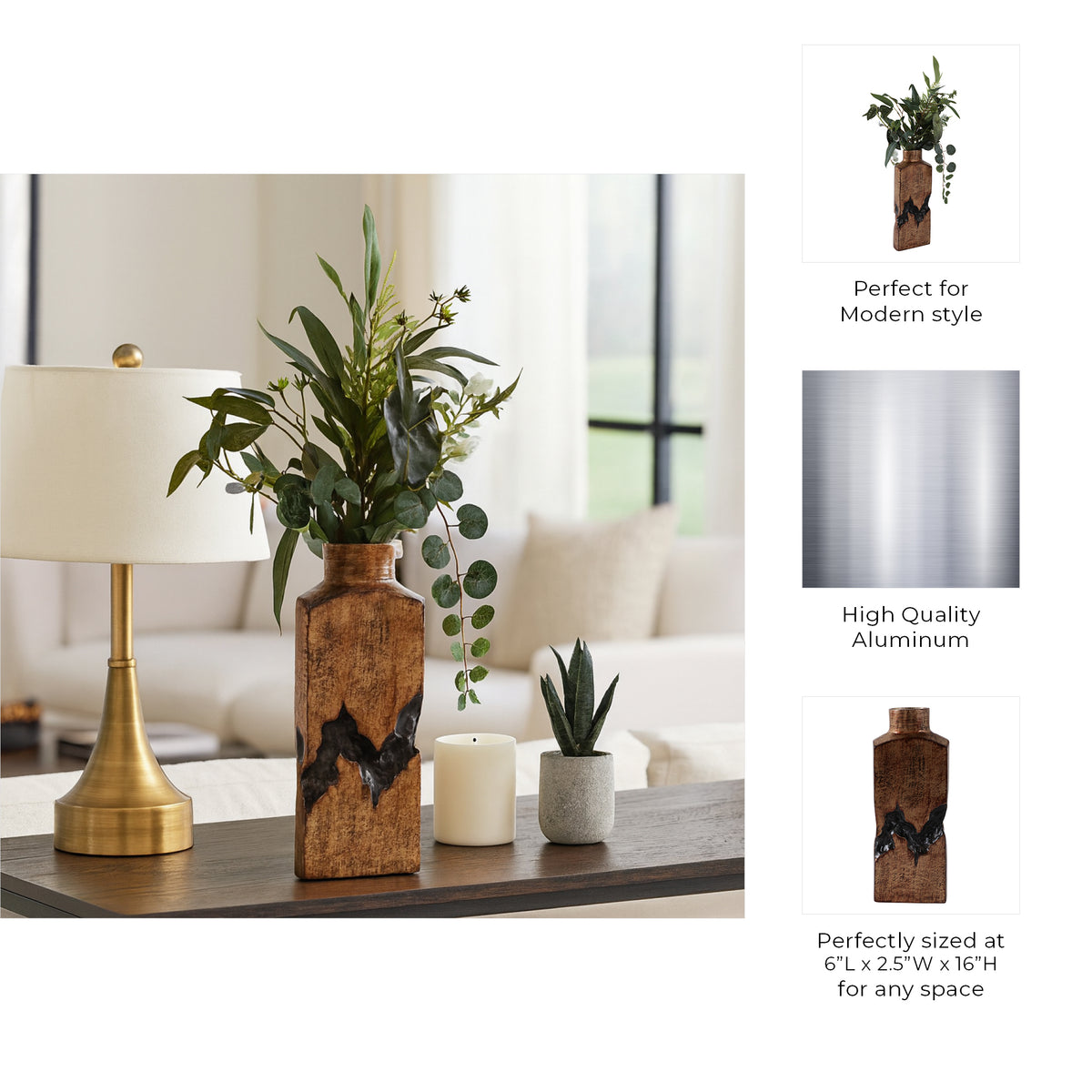 Haldenmill Gold Vase — 16″ — additional view