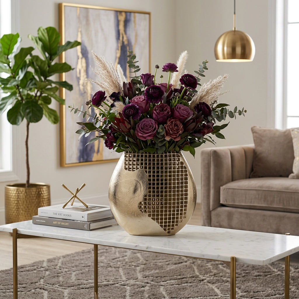 Brunoford Gold Vase — 14″ — additional view