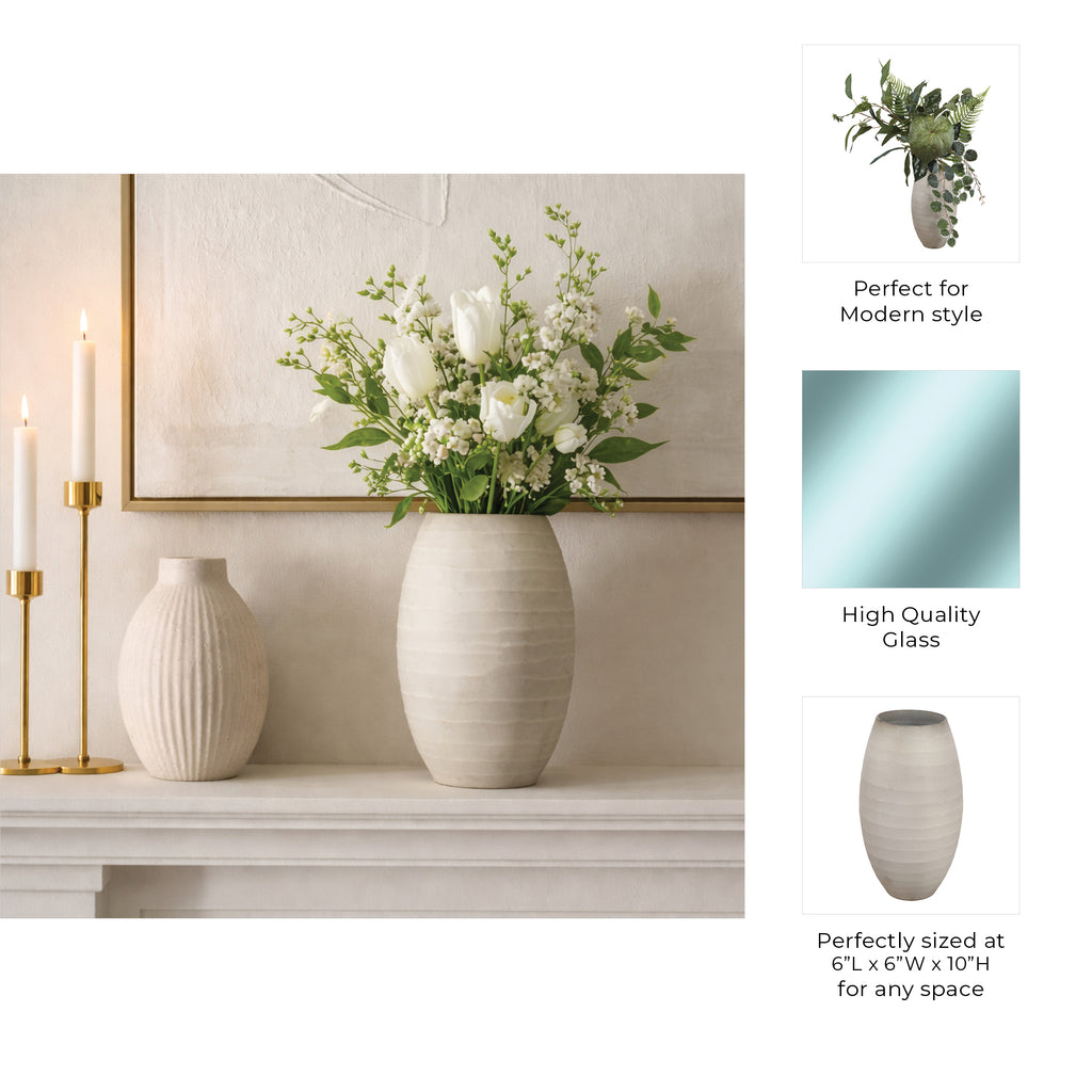 Finleyton Gray Glass Vase — 10″ — additional view