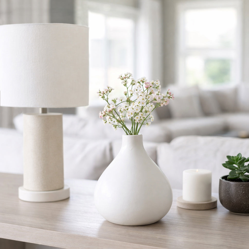 Duttonside White Vase — 9″ — additional view