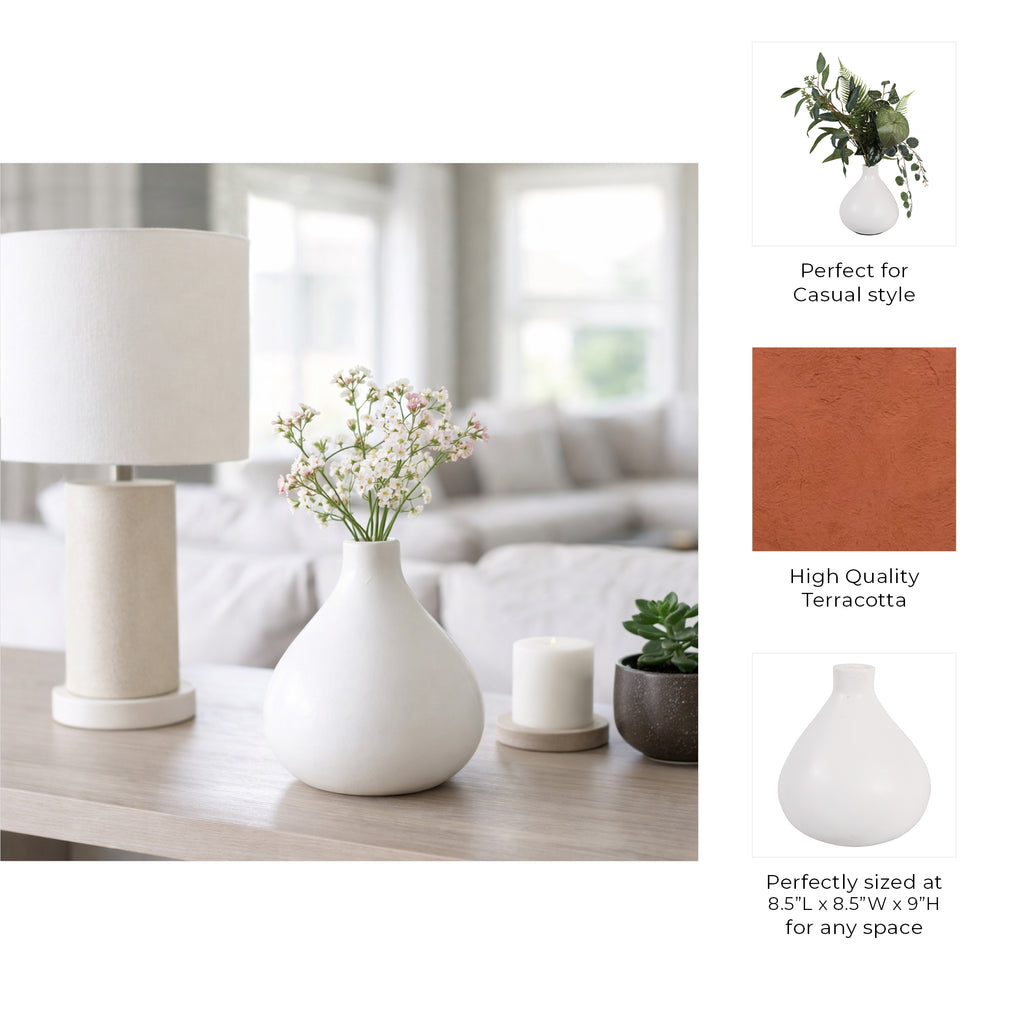 Duttonside White Vase — 9″ — additional view