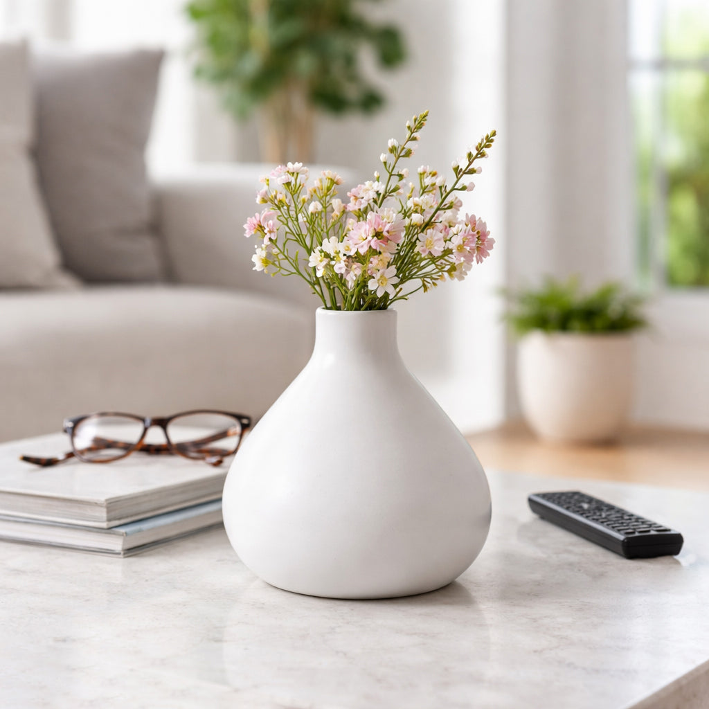 Duttonside White Vase — 9″ — additional view