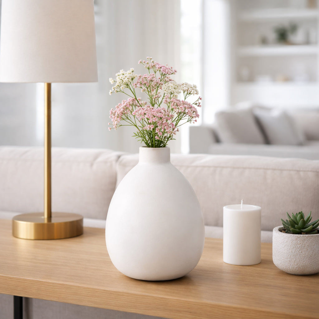 Duttonside White Vase — 10″ — additional view
