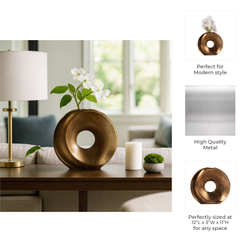Elmontstone Bronze Vase — 11″ — additional view