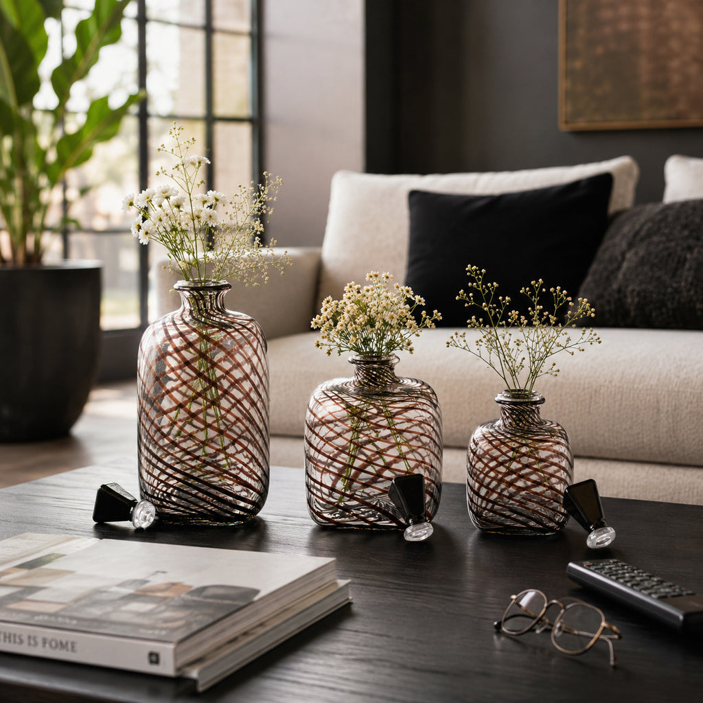 Clinton Set of 3 Black Vases — 11″ — additional view
