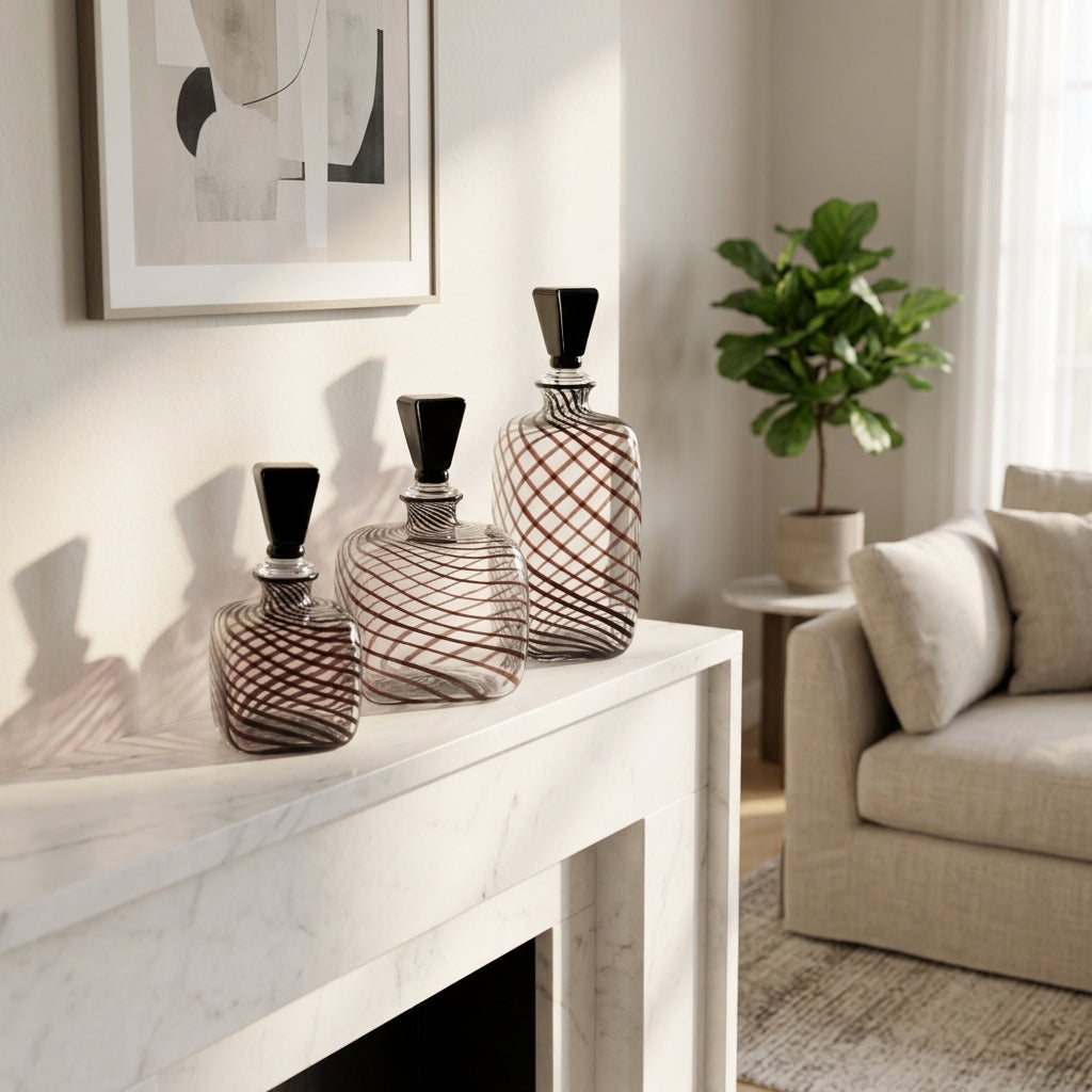 Clinton Set of 3 Black Vases — 11″ — additional view