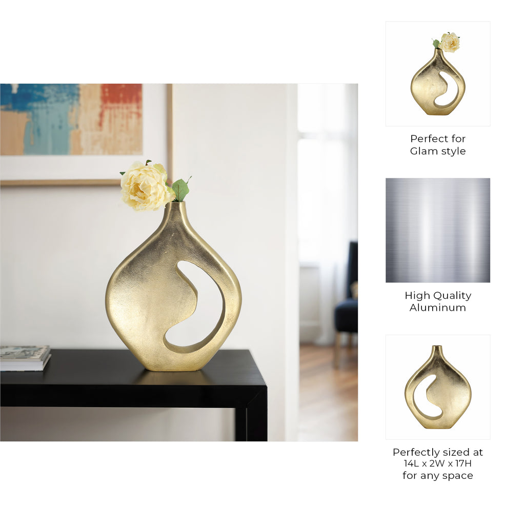 Edgarham Gold Vase — 17″ — additional view