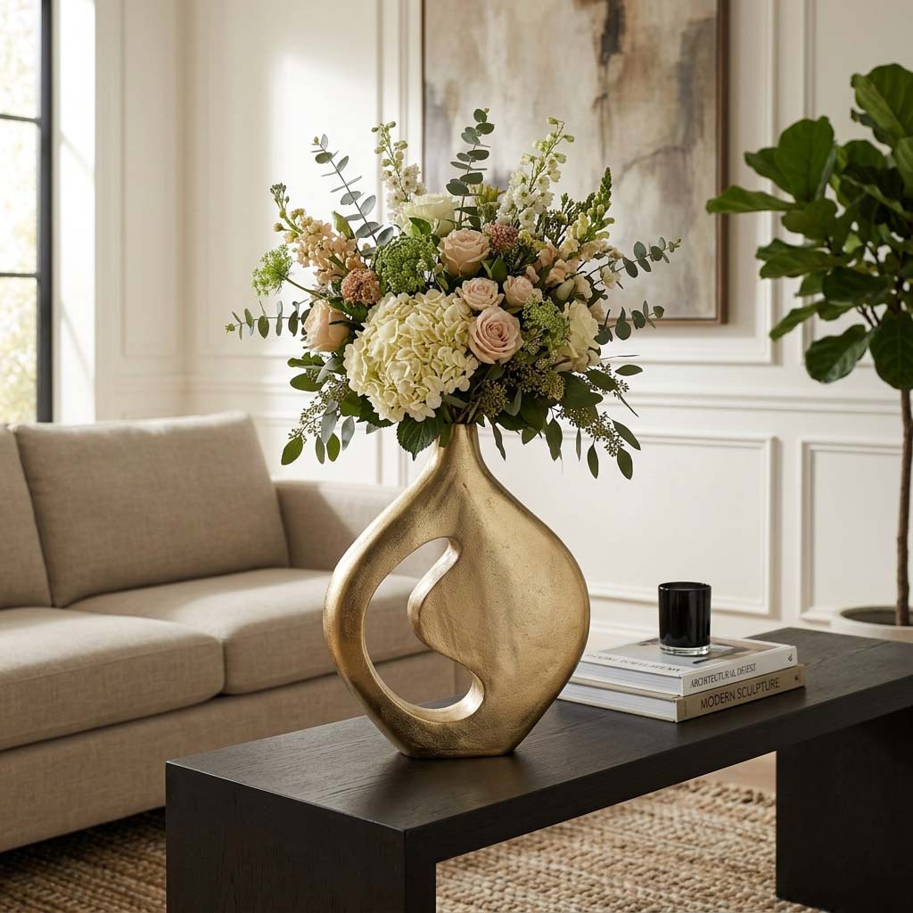 Edgarham Gold Vase — 17″ — additional view