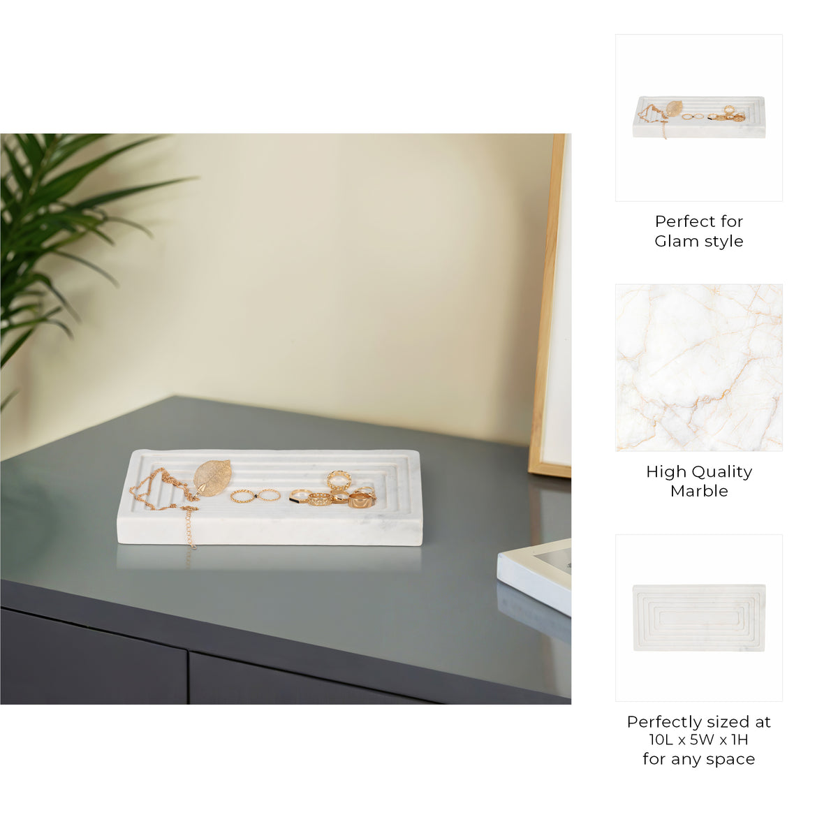 Morganview White Tray — 1″ — additional view