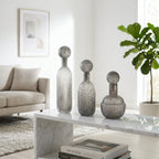 Burtonburn Set of 3 Gray Glass Vases — 18″ — additional view