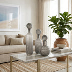 Burtonburn Set of 3 Gray Glass Vases — 18″ — additional view