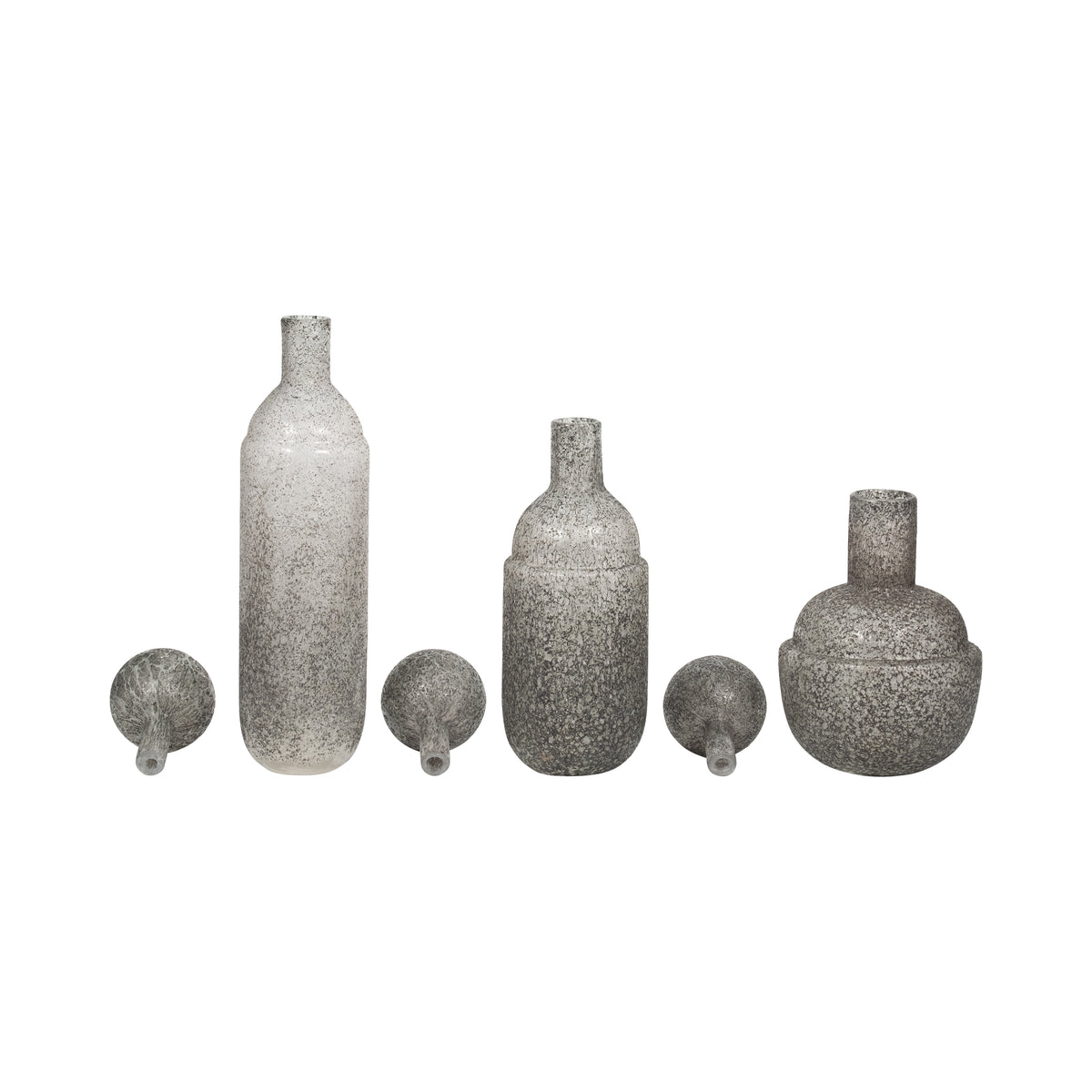 Burtonburn Set of 3 Gray Glass Vases — 18″ — additional view