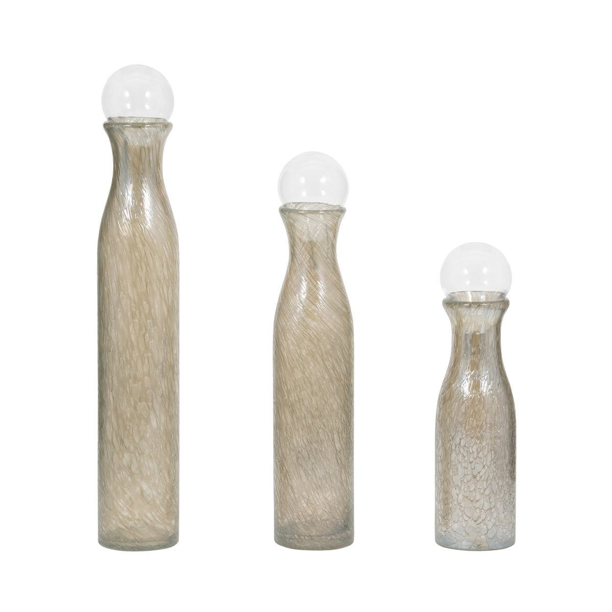 Brynhaven Set of 3 Gray Glass Vases — 22″ — additional view