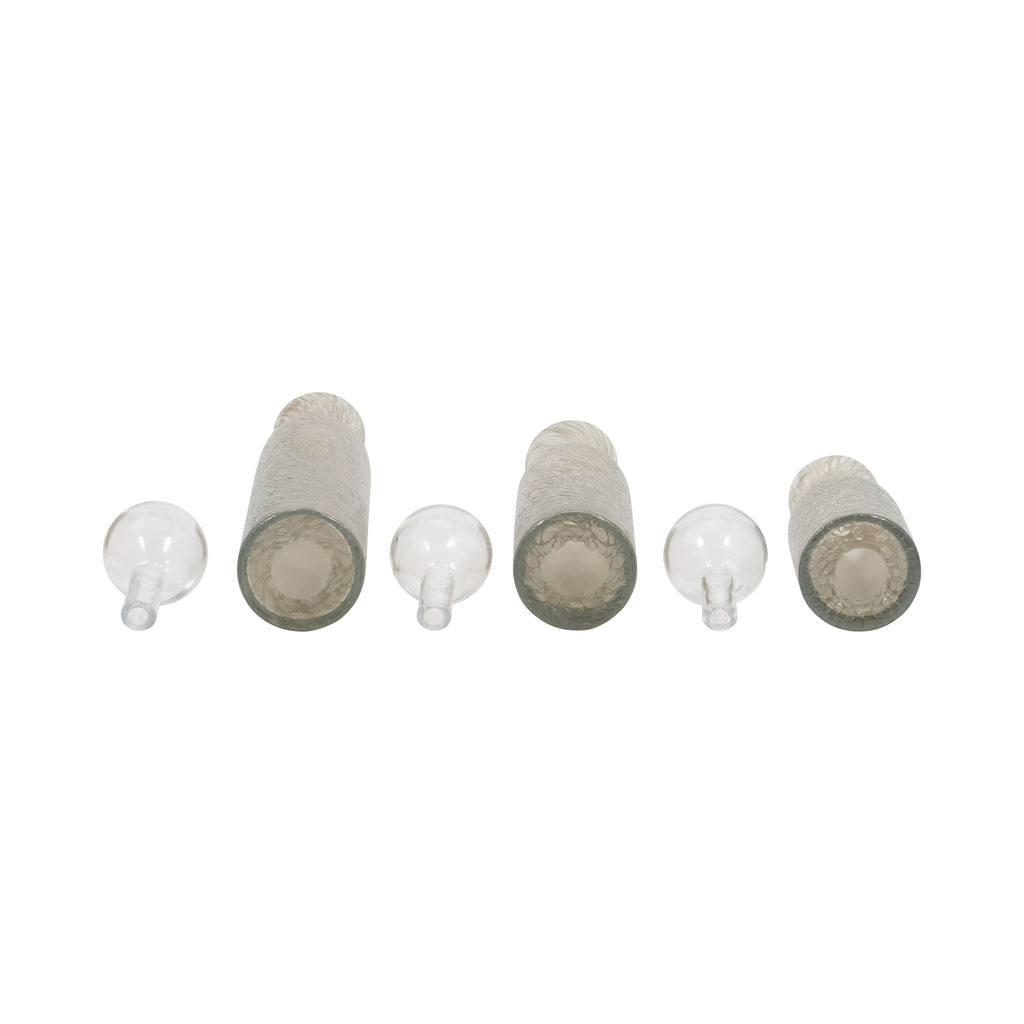 Brynhaven Set of 3 Gray Glass Vases — 22″ — additional view