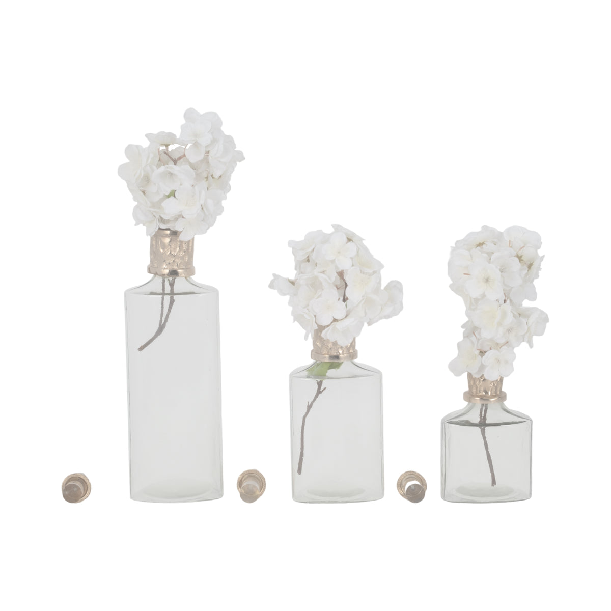Houstoncross Set of 3 Gold Glass Vases — 17″ — additional view