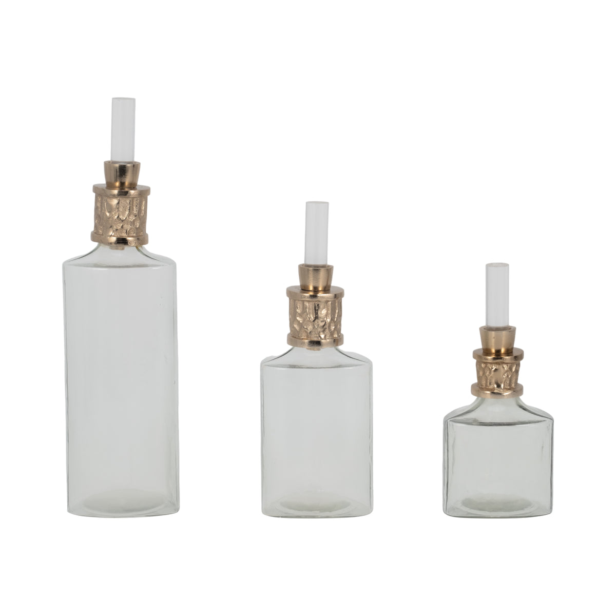 Houstoncross Set of 3 Gold Glass Vases — 17″ — additional view