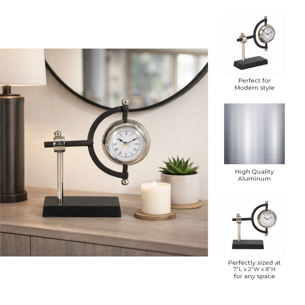 Rexcross Silver Clock — 8″ — additional view