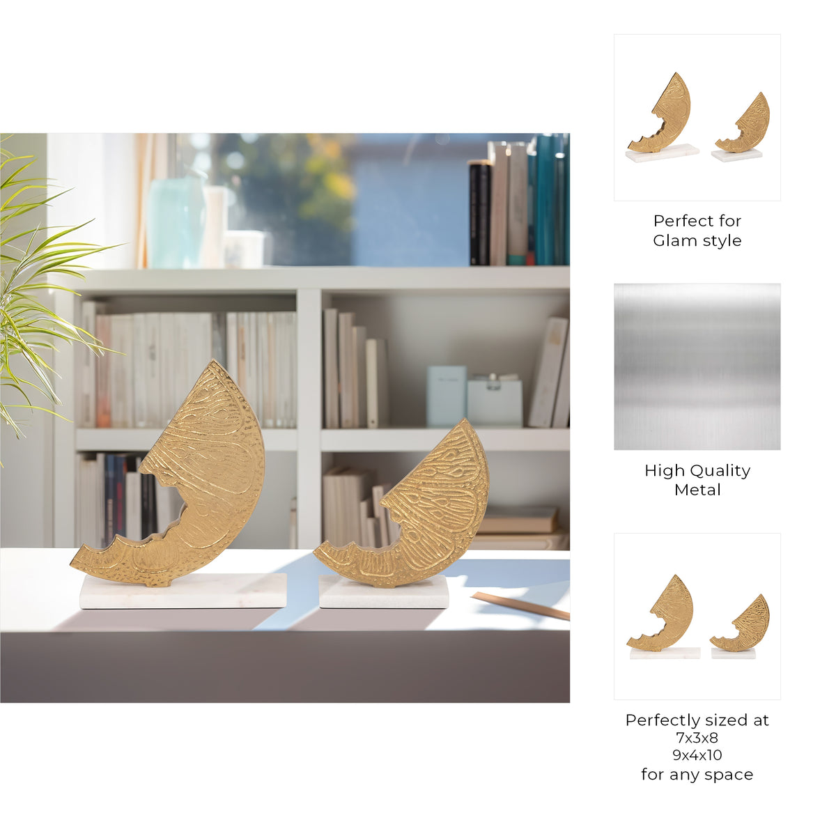 Gradygrove Set of 2 Gold Decor — 10″ — additional view
