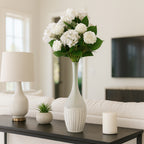 Thornby White Glass Vase — 17″ — additional view