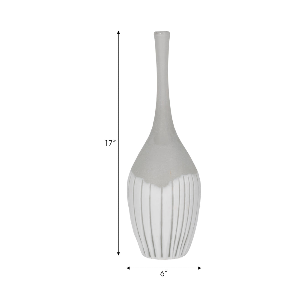 Thornby White Glass Vase — 17″ — additional view
