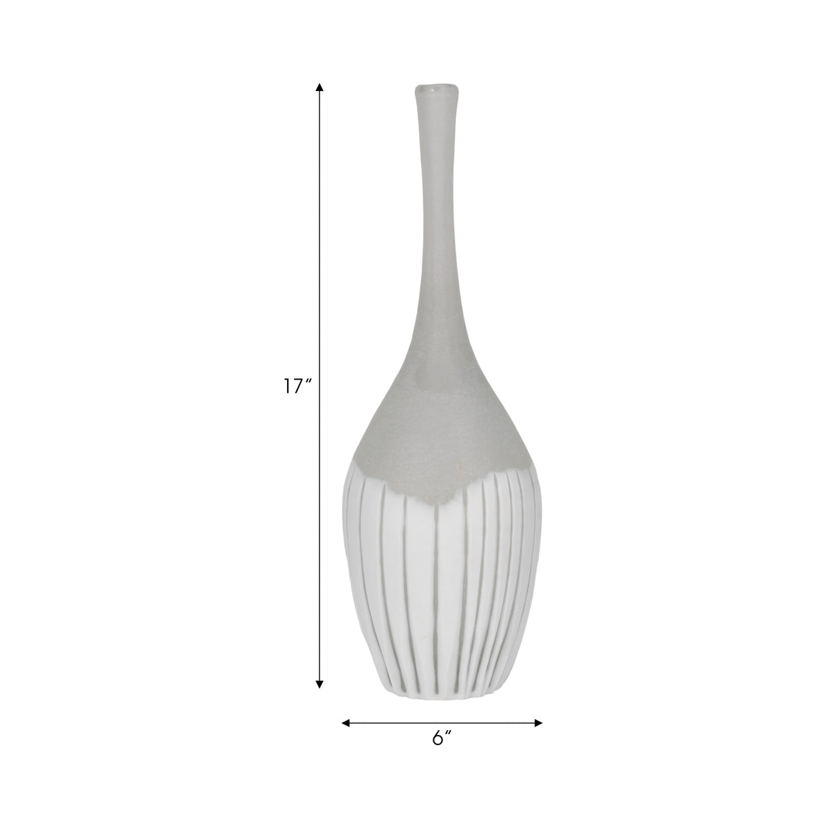 Thornby White Glass Vase — 17″ — additional view