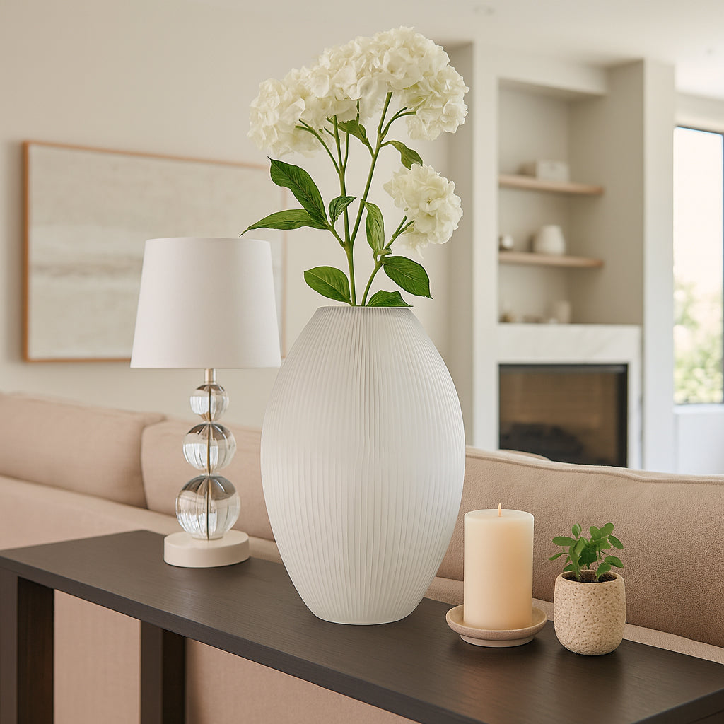 Adlergrove White Glass Vase — 18″ — additional view