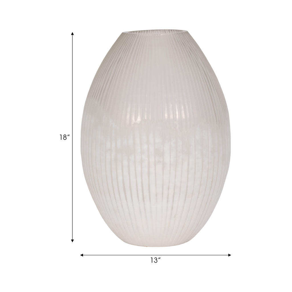 Adlergrove White Glass Vase — 18″ — additional view