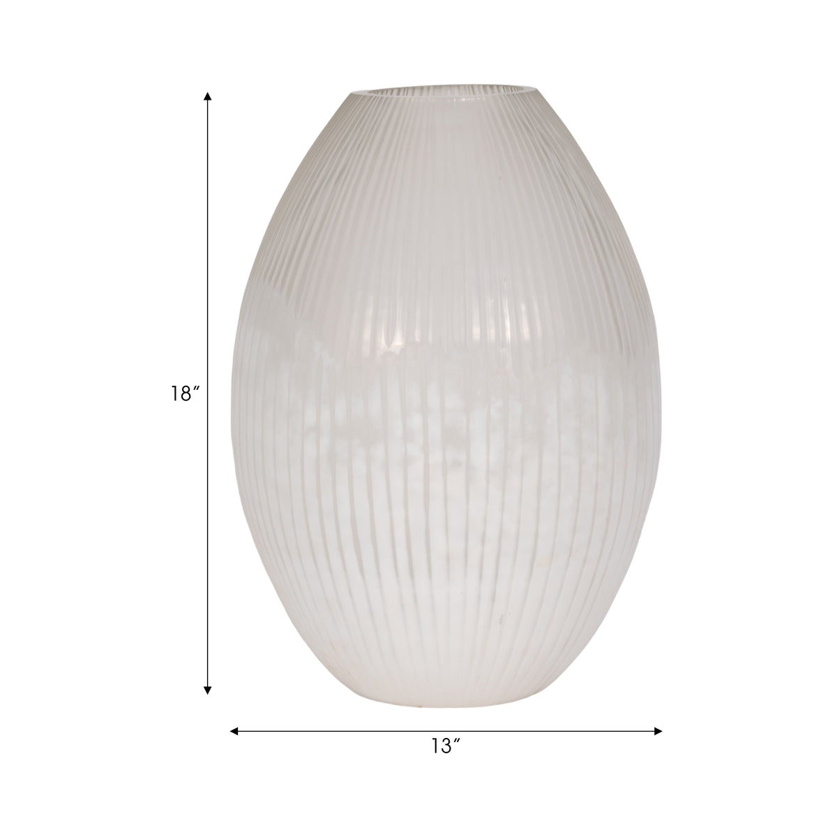 Adlergrove White Glass Vase — 18″ — additional view