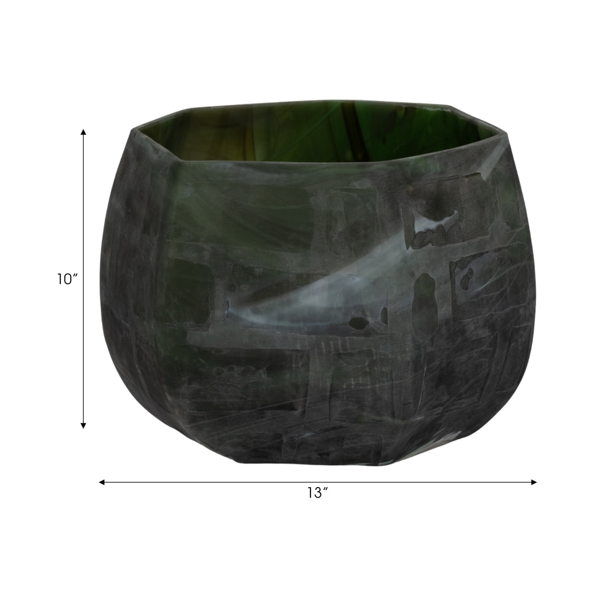 Dylandale Green Glass Vase — 10″ — additional view