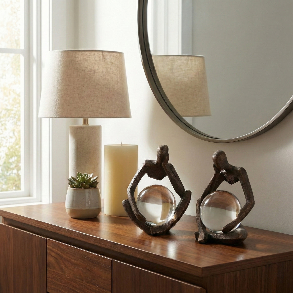 Cliftonrun Set of 2 Black Orbs — 8″ — additional view