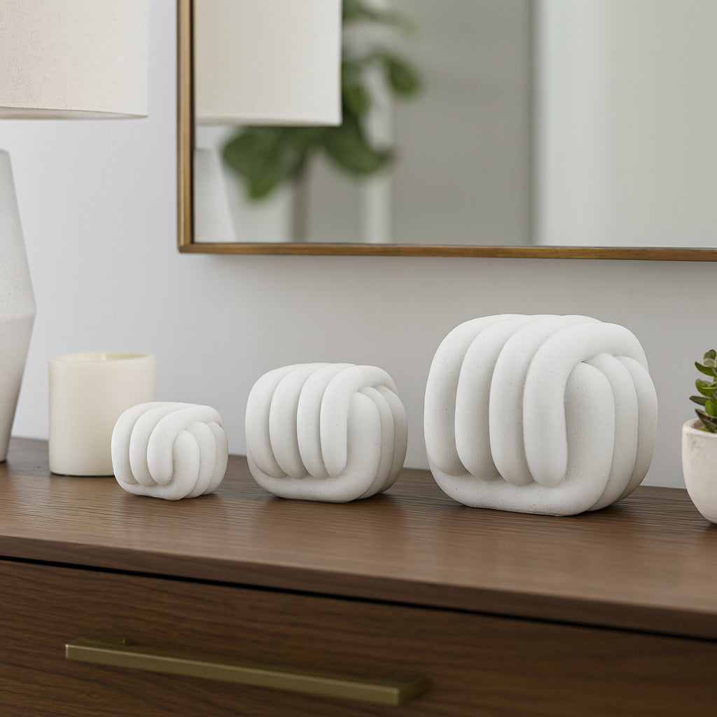 Barnetridge Set of 3 White Decor — 5″ — additional view