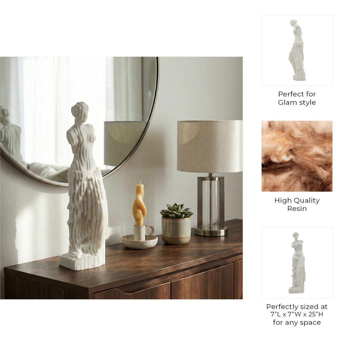 Barclayton White Decor — 25″ — additional view