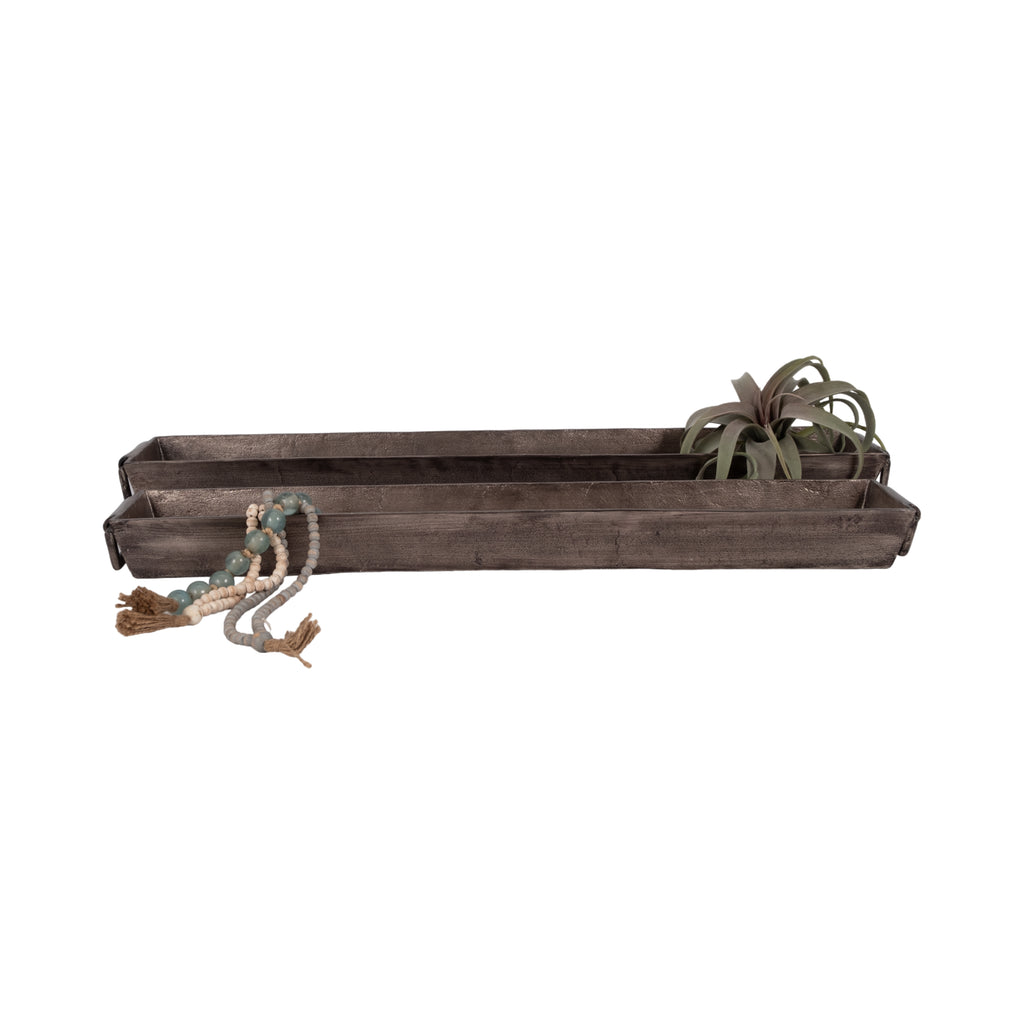 Heltonbrook Set of 2 Silver Tray — 3″ — additional view